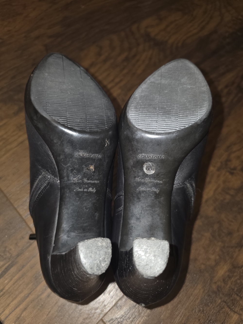 Aquatalia Black Leather Ankle Booties with Side Zip - Picture 8 of 9